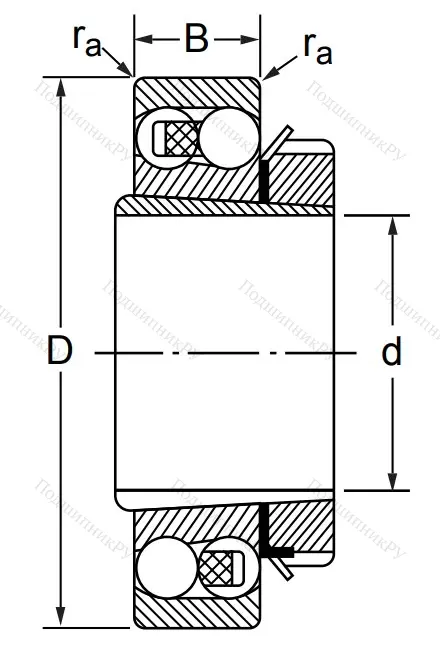 Двухрядный шариковый подшипник 1211 K