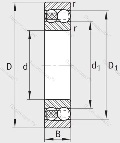 Двухрядный шариковый подшипник 2312 TVH от производителя  FAG