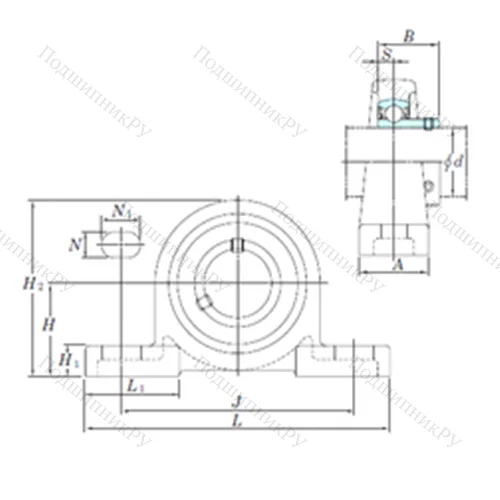Подшипниковый узел шариковый радиальный BLP 207-20 от производителя  KOYO