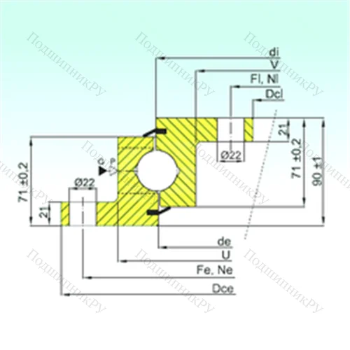 Подшипник шариковый опорно-поворотный NBL.30.1455.201-2PPN от производителя  ISB
