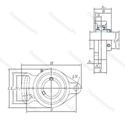 Подшипниковый узел шариковый радиальный UCFA 204-12 от производителя  KOYO Подшипниковый узел шариковый радиальный UCFA 204-12 от производителя  KOYO
