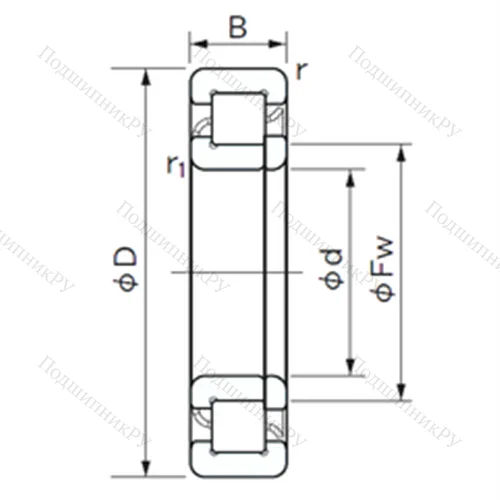 Подшипник роликовый радиальный NUP 1026