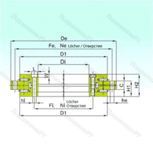 Подшипник роликовый опорно-поворотный YRT 325