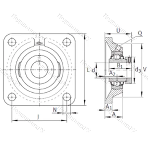 Подшипниковый узел шариковый радиальный RCJ 1-1/4