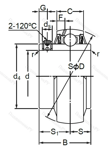 Корпусный подшипник MUC 209 в Чебоксарах