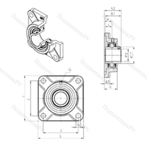 Подшипниковый узел шариковый радиальный UCF 308 от производителя  SNR Подшипниковый узел шариковый радиальный UCF 308 от производителя  SNR