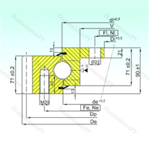Подшипник шариковый опорно-поворотный EBL.30.1455.200-1STPN от производителя  ISB