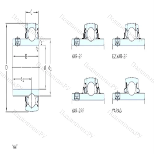 Подшипник шариковый радиальный YAR 211-203-2F/AH от производителя  SKF