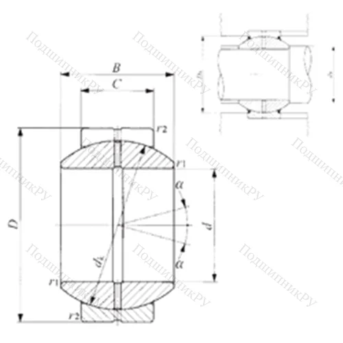 Подшипник скольжения сферический GE 120GS от производителя  IKO