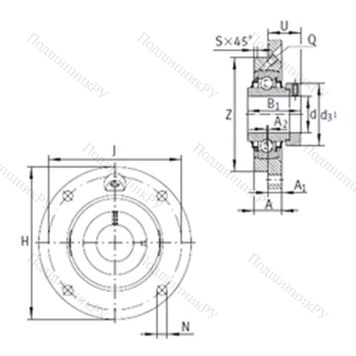 Подшипниковый узел шариковый радиальный RMEO 40