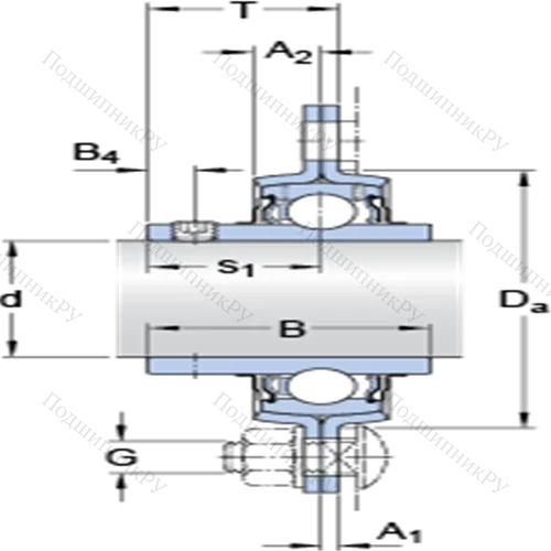Фланцевые подшипниковые узлы типа Y (литой корпус, круглый фланец, крепление стопорными винтами) PF 1. TF