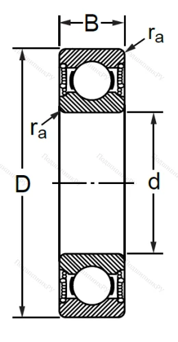 Шариковый однорядный подшипник 1000908 2RS (6908 2RS) в Чебоксарах