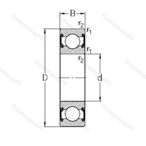Подшипник шариковый радиальный 6207-2RS 2