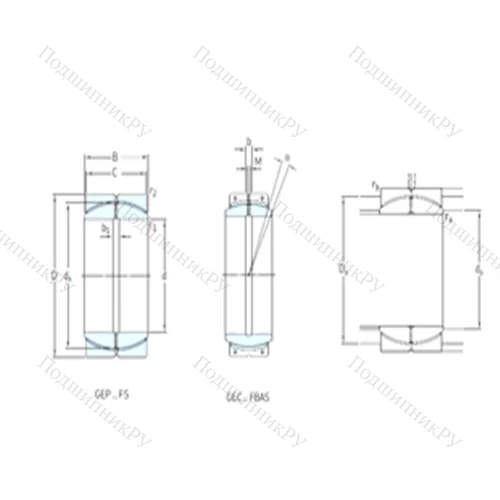 Подшипник скольжения сферический GEC 1000FBAS от производителя  SKF