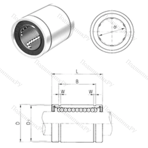 Подшипник шариковый линейный LM 30UU от производителя  Samick