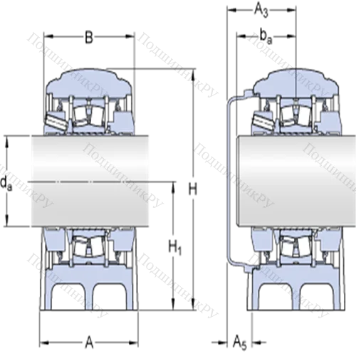 Стационарные роликоподшипниковые узлы ( ConCentra, для метрических валов) SYNT 70 FW