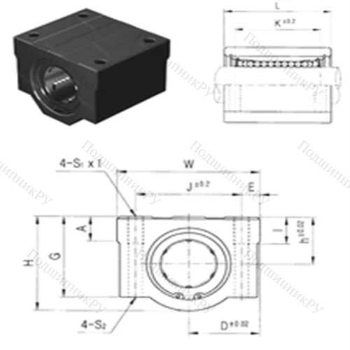Подшипник шариковый линейный SC 12UU от производителя  Samick