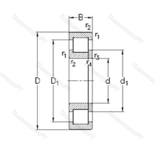 Подшипник роликовый радиальный NUP 2232-E-MPA