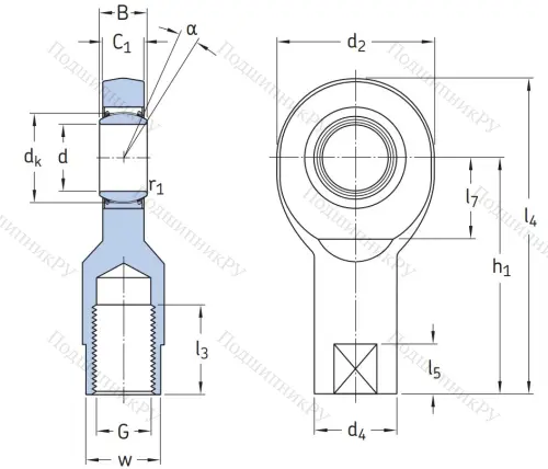 Наконечник штока с внутренней резьбой SI 40 TXE-2LS в Чебоксарах