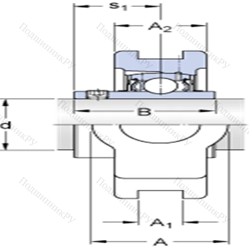 Натяжные подшипниковые узлы типа Y (литой корпус, крепление стопорными винтами) TUJ 40 TF