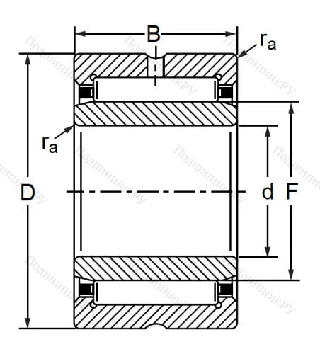 Игольчатый подшипник NA 4902 (4244902 К ГОСТ) в Чебоксарах