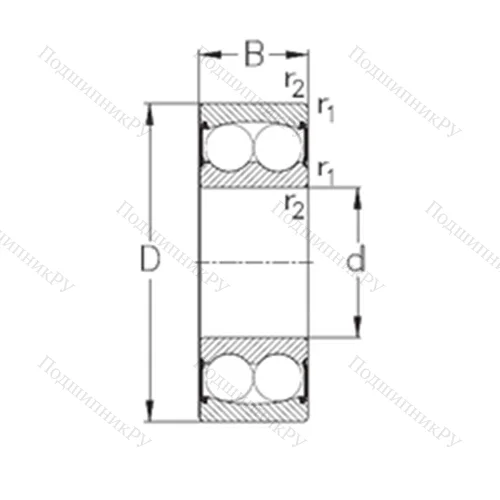 Подшипник шариковый радиальный самоцентрирующийся 2211-2RS