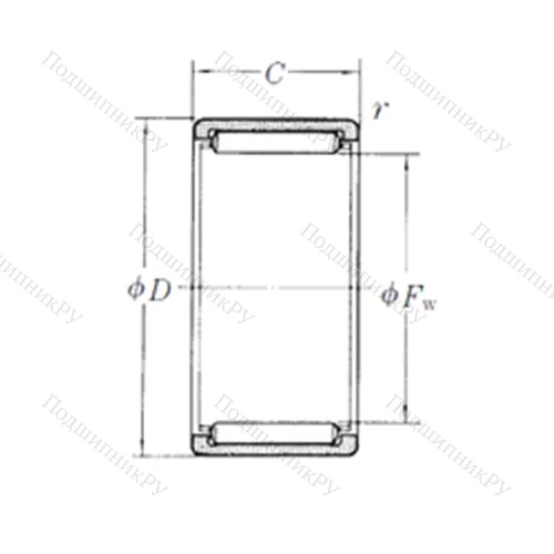 Подшипник игольчатый радиальный RLM 4025