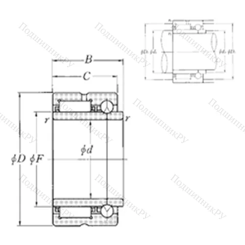 Подшипник комбинированный NKIB 5914R от производителя  NTN