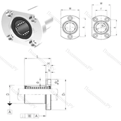 Подшипник шариковый линейный LMH 25 от производителя  Samick