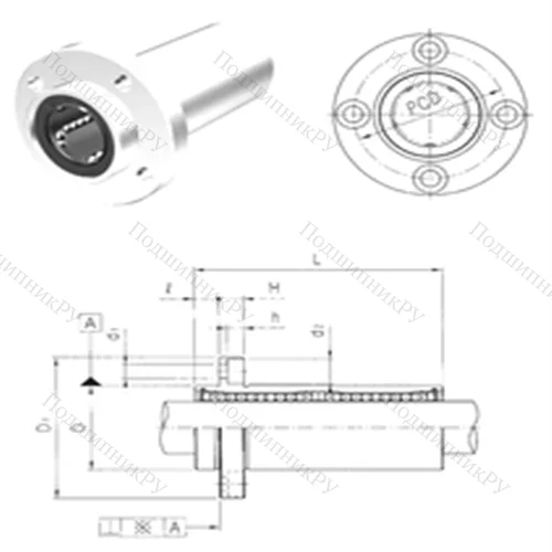Подшипник шариковый линейный LMEFP 40LUU