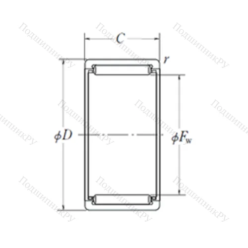 Подшипник игольчатый радиальный RLM 3730