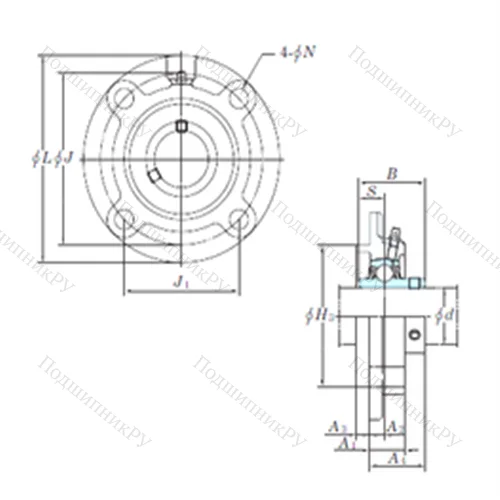 Подшипниковый узел шариковый радиальный UCFCX 11-36 от производителя  KOYO Подшипниковый узел шариковый радиальный UCFCX 11-36 от производителя  KOYO
