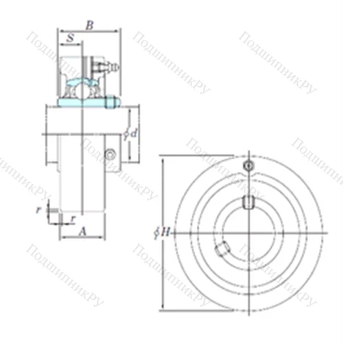 Подшипниковый узел шариковый радиальный UCC 308-24