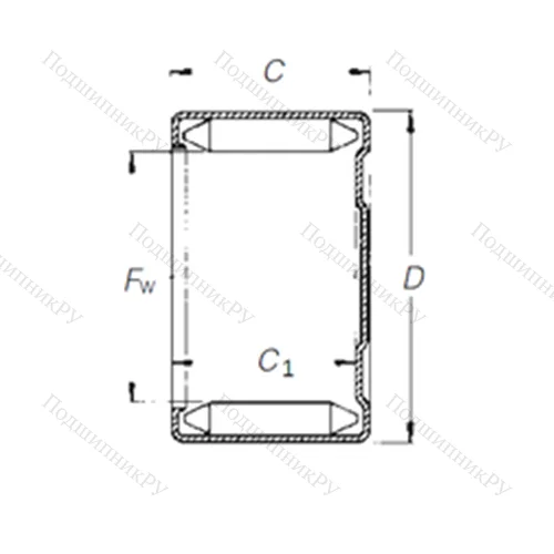 Подшипник игольчатый радиальный DLF 17 12