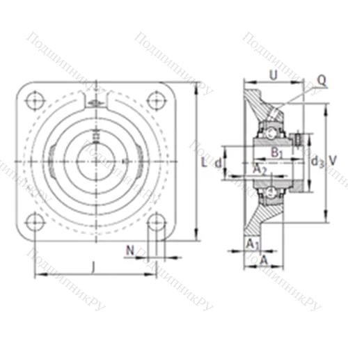 Подшипниковый узел шариковый радиальный RCJO 100