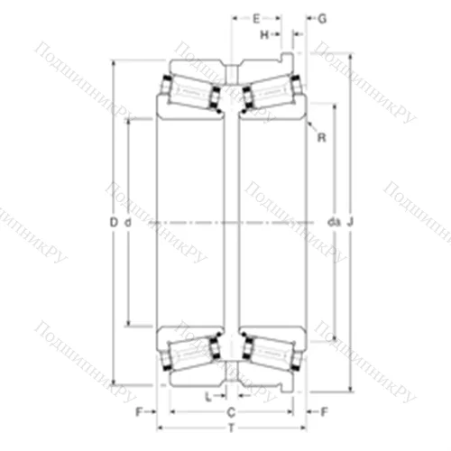 Подшипник роликовый радиально-упорный 131092X/131152XH от производителя  Gamet