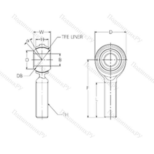 Подшипник скольжения сферический RBT 4E от производителя  NMB
