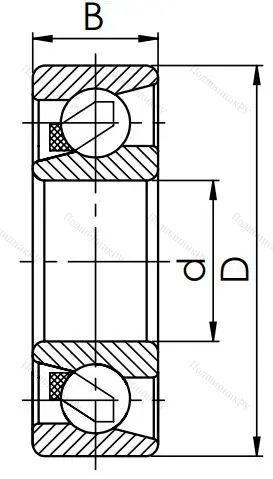 Радиально-упорный шариковый подшипник 66204 E (7204 B) в Чебоксарах