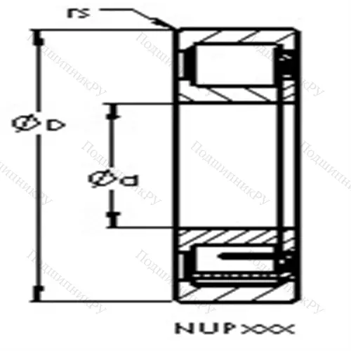 Подшипники роликовые радиальные с цилиндрическими роликами NUP 2305 E от производителя  AST