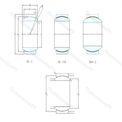 Подшипник скольжения сферический GEH 80TXE-2LS от производителя  SKF