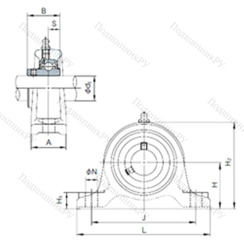 Подшипниковый узел шариковый радиальный UCIP 326