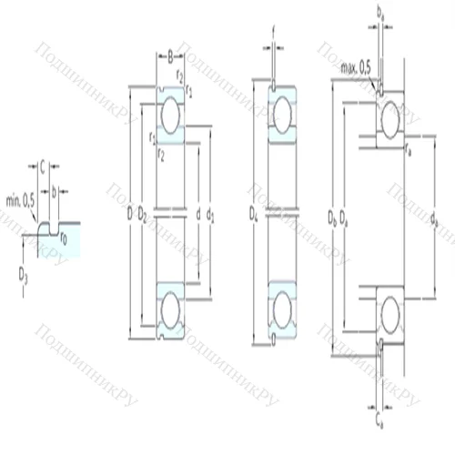 Подшипник шариковый радиальный 6412NR от производителя  SKF