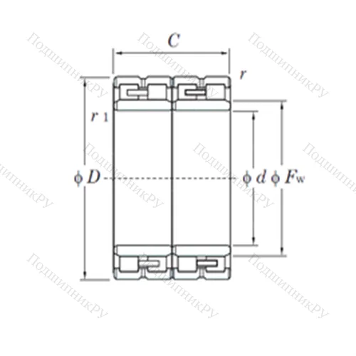 Подшипник роликовый радиальный 74FC 52400W от производителя  KOYO