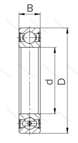 Шариковый однорядный подшипник 1000907 2RS (6907 2RS) в Чебоксарах