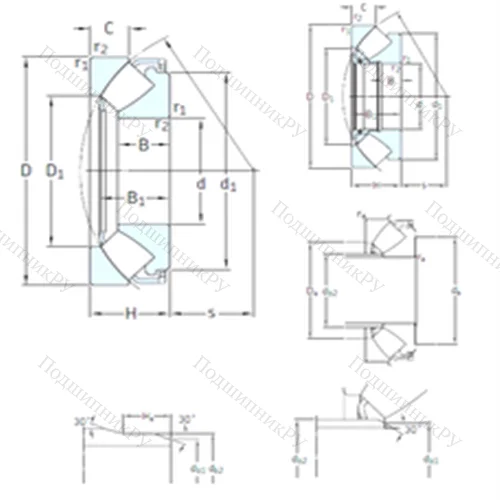 Подшипник роликовый упорно-радиальный 292/530EM от производителя  SKF