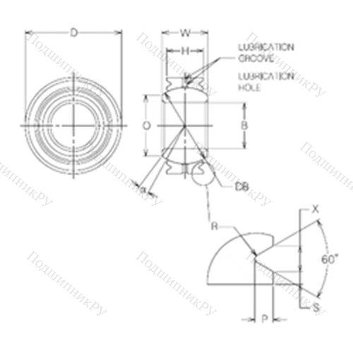 Подшипник скольжения сферический MBG 16VCR от производителя  NMB