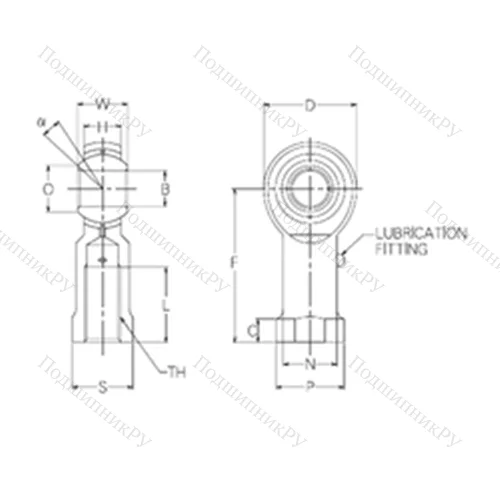 Подшипник скольжения сферический PR 4 от производителя  NMB