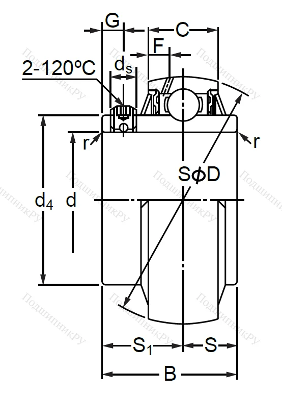 Корпусный подшипник MUC 209 в Чебоксарах