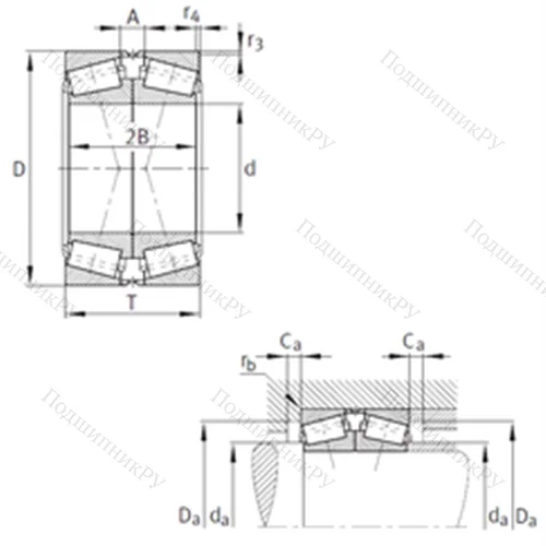 Подшипник роликовый радиально-упорный спаренный 32224-A-N 11CA-A 230-280