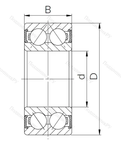 Радиально-упорный шариковый подшипник 3056205 2RS (3205 2RS) в Чебоксарах